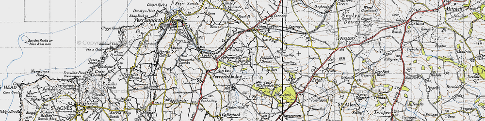 Old map of Wheal Frances in 1946
