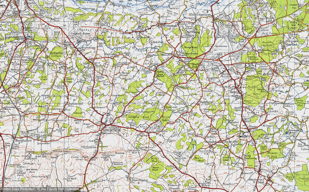 Old Map of Wheat Hold, 1945 in 1945