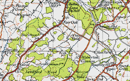 Old map of Wheat Hold in 1945