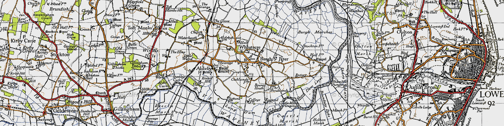 Old map of Wheatacre in 1946