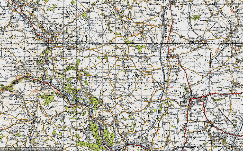 Old Map of Historic Map covering Lindway Springs in 1947