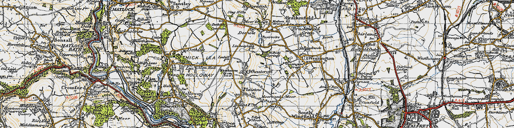 Old map of Wheatcroft in 1947