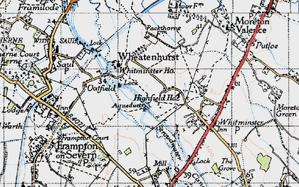 Old map of Whitminster Ho in 1946