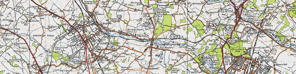 Old map of Wheathampstead in 1946