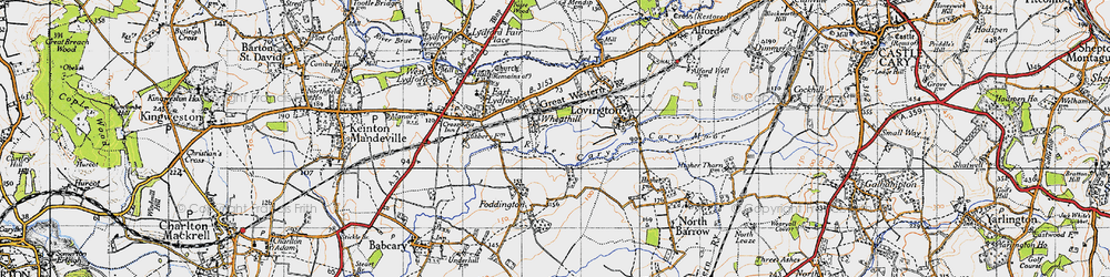 Old map of Wheathill in 1945