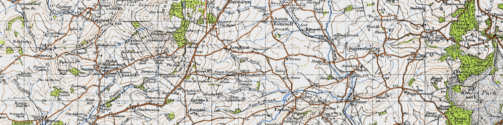 Old map of Wheathill in 1947