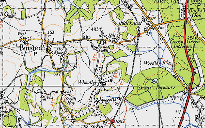 Old map of Wheatley in 1940