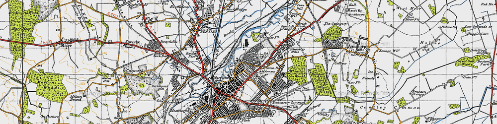 Old map of Bentley Common in 1947