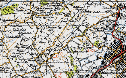 Old map of Cuckstool Lane Top in 1947