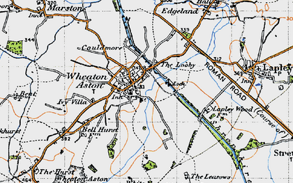 Old map of Wheaton Aston in 1946