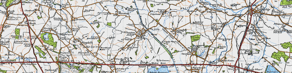 Old map of Wheaton Aston in 1946
