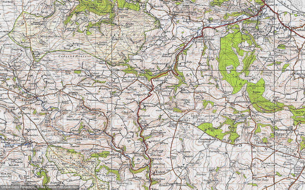 Old Map of Historic Map covering White Moor in 1946