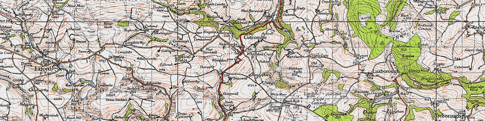 Old map of Wheddon Cross in 1946