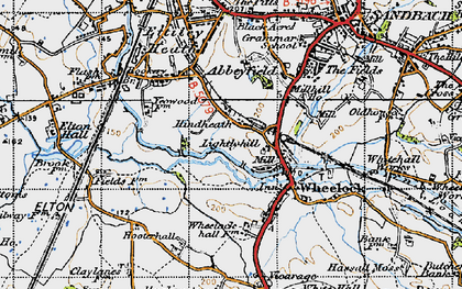 Old map of Abbeyfields in 1947