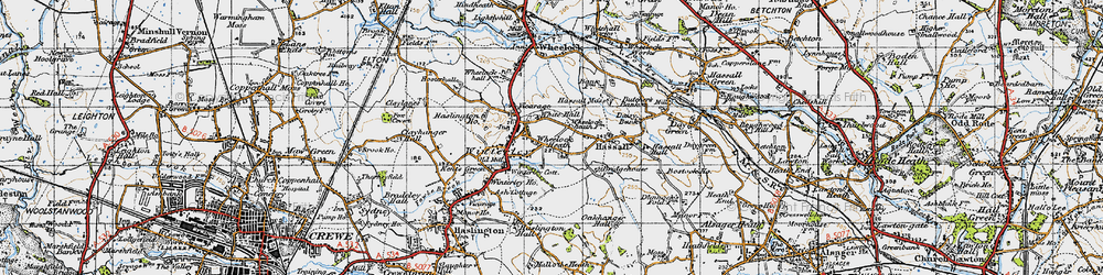 Old map of Wheelock Heath in 1947
