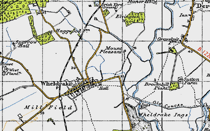 Old map of Wheldrake in 1947
