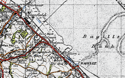 Old map of Whelston in 1947