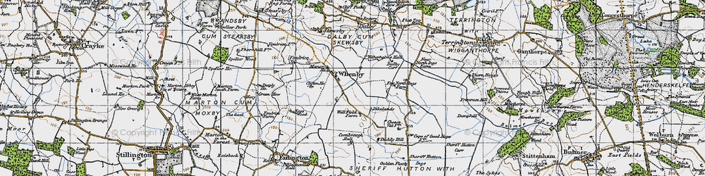 Old map of Whenby Lodge in 1947