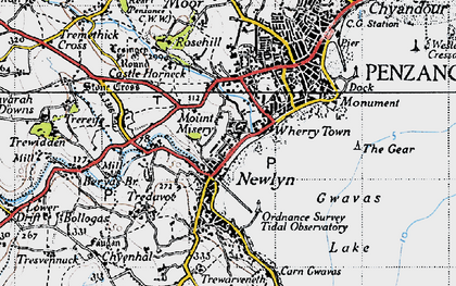 Old map of Wherry Town in 1946