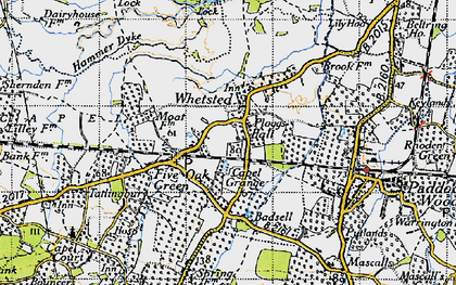 Old map of Whetsted in 1946