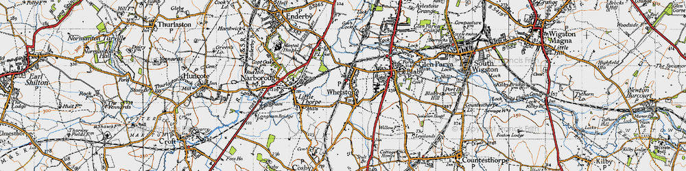 Old map of Whetstone in 1946