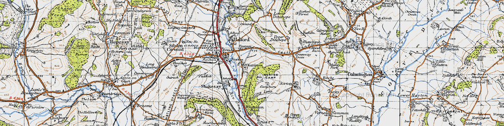 Old map of Whettleton in 1947