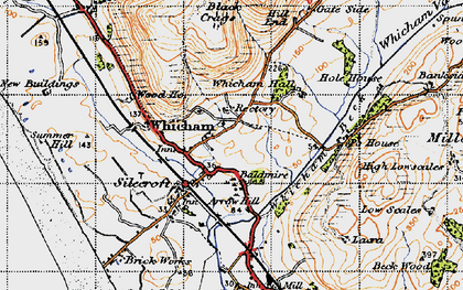 Old map of Whicham in 1947