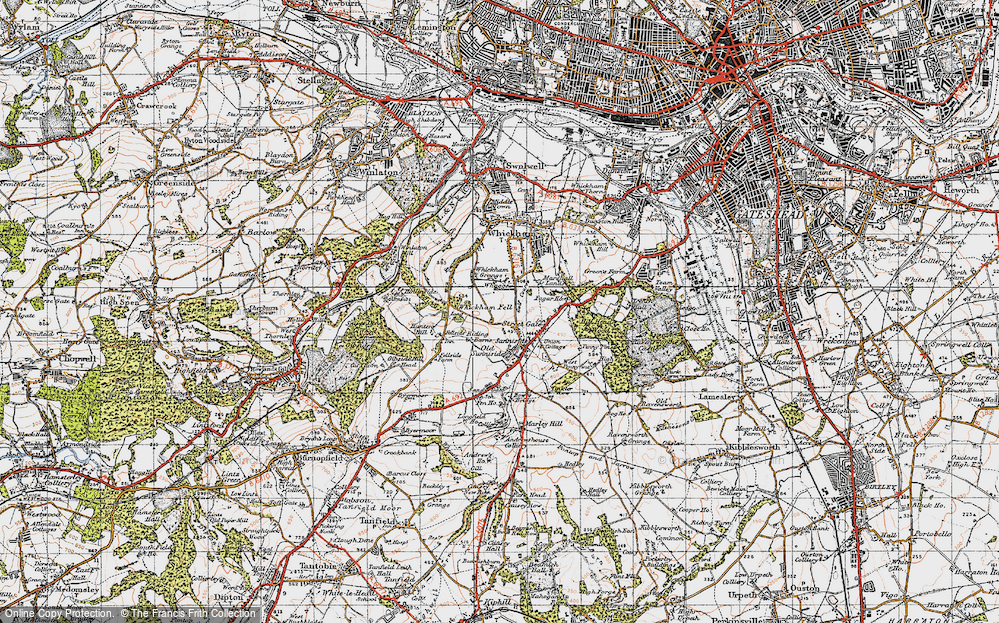 Old Map of Whickham Fell, 1947 in 1947