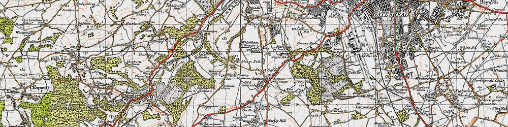 Old map of Whickham Fell in 1947