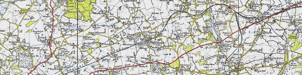 Old map of Whimple in 1946