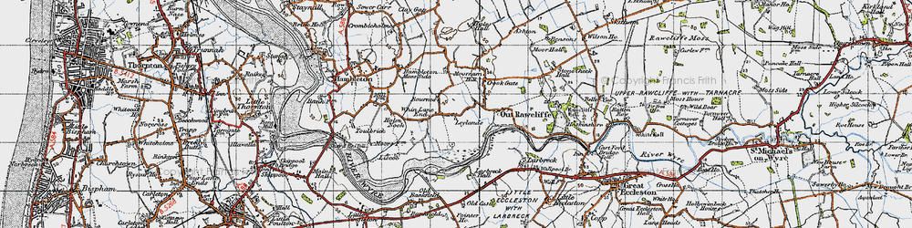 Old map of Whin Lane End in 1947