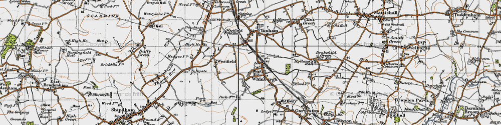 Old map of Whinburgh in 1946