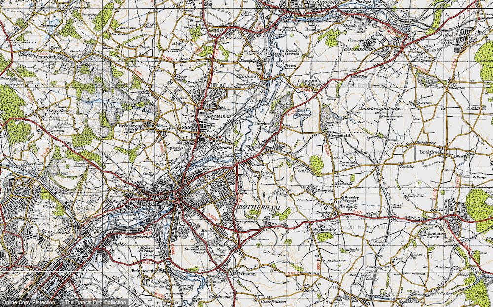 Old Map of Whinney Hill, 1947 in 1947