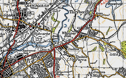 Old map of Whinney Hill in 1947
