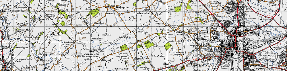 Old map of Whinny Hill in 1947