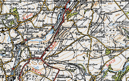 Old map of Whins Wood in 1947