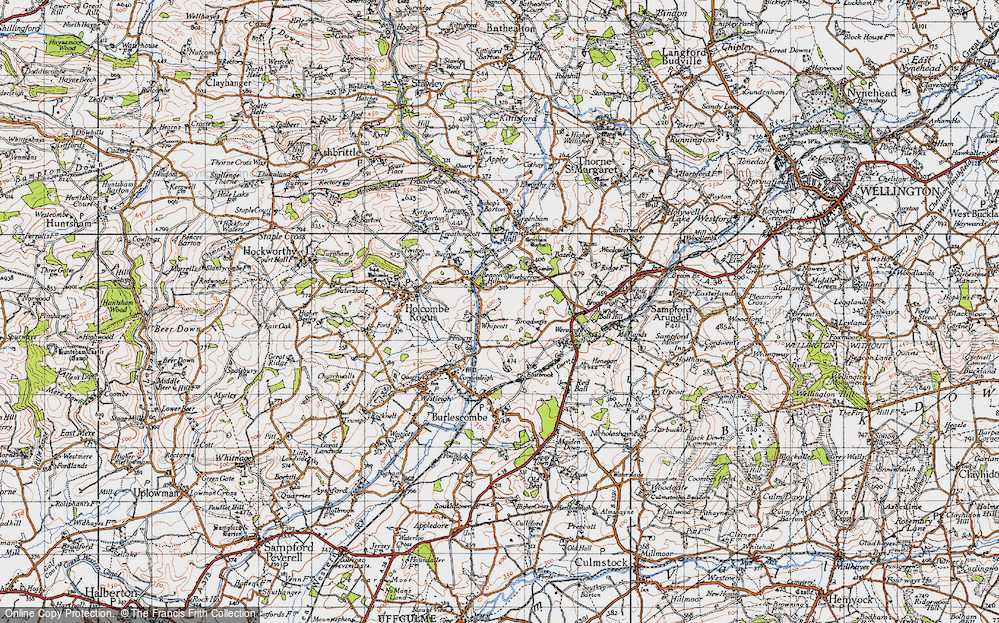 Old Map of Historic Map covering Broadways in 1946