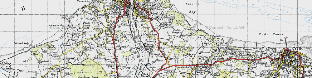 Old map of Osborne House in 1945