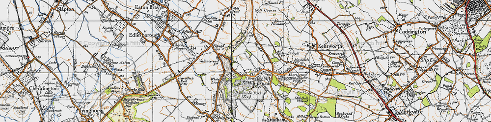Old map of Whipsnade in 1946