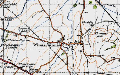 Old map of Whissendine Lodge in 1946