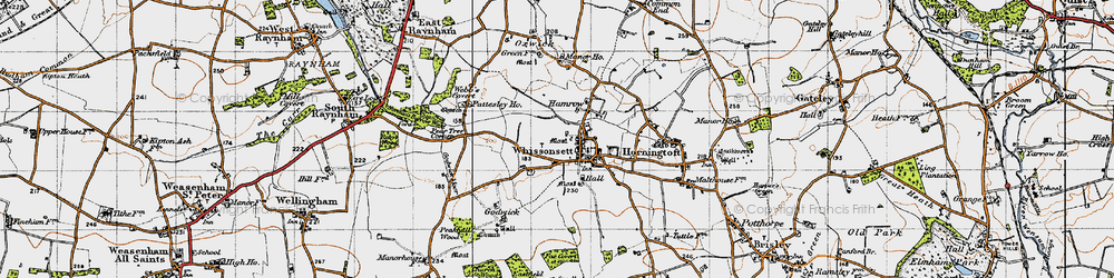 Old map of Whissonsett in 1946