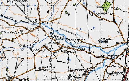 Old map of Whiston in 1946