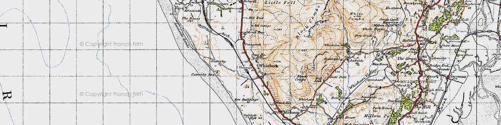 Old map of Black Combe in 1947