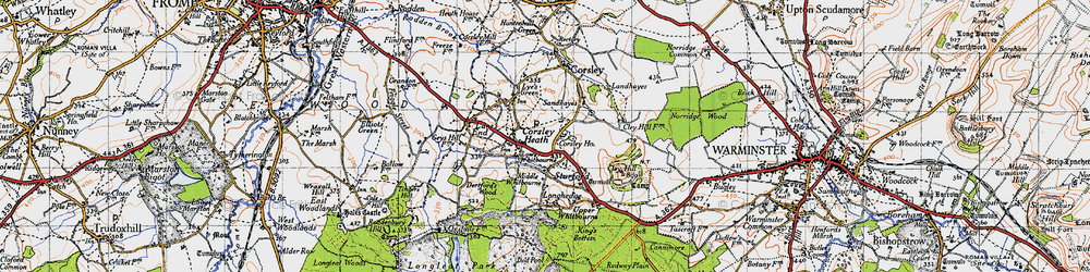 Old map of Whitbourne Moor in 1946