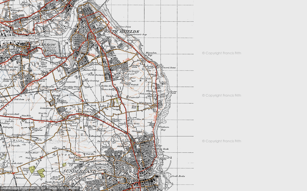 Old Map of Whitburn, 1947 in 1947
