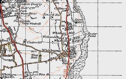 Old map of Whitburn in 1947