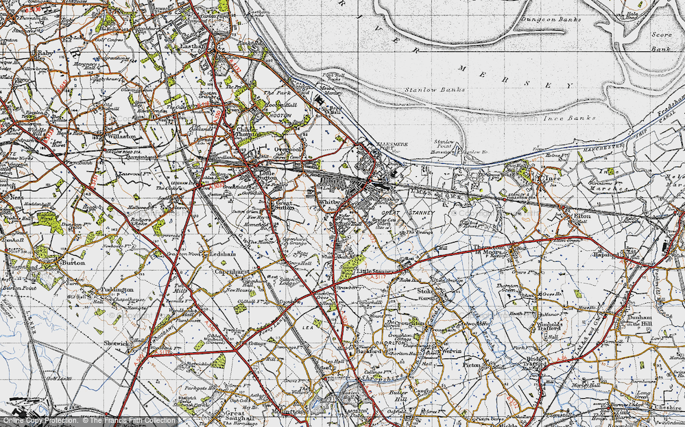 Old Map of Whitby, 1947 in 1947