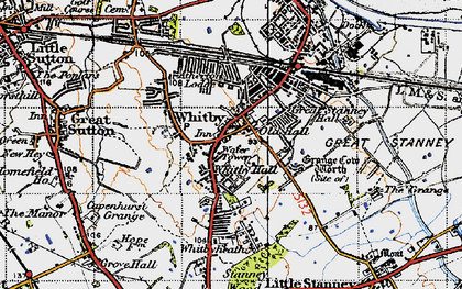 Old map of Whitby in 1947