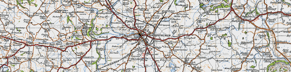 Old map of Whitchurch in 1947