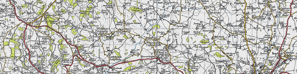 Old map of Whitchurch Canonicorum in 1945